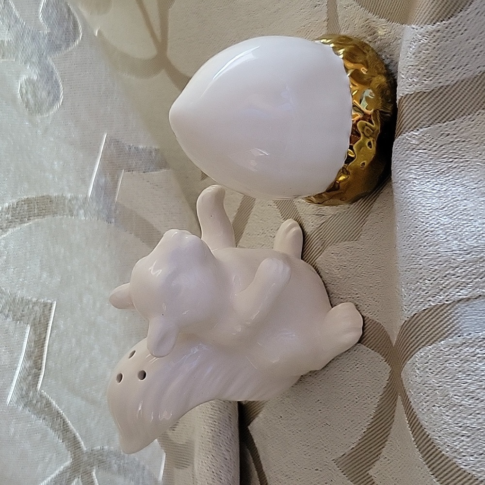 Gold Trimmed Squirrel & Nut Salt & Pepper Shakers